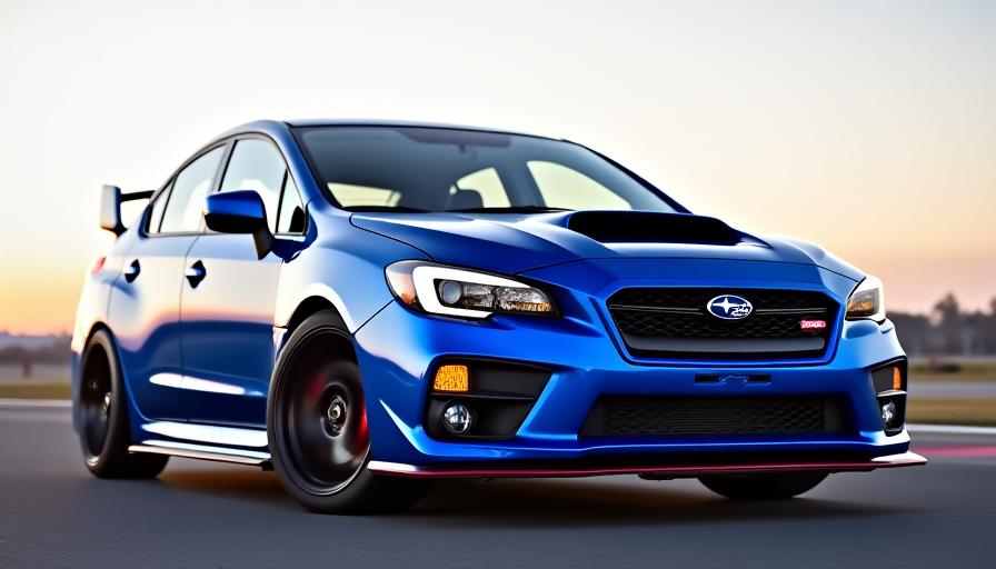 Beryl Boost Performance tuned blue Subaru WRX STI with Stage 2+ Package